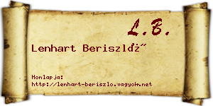 Lenhart Beriszló névjegykártya